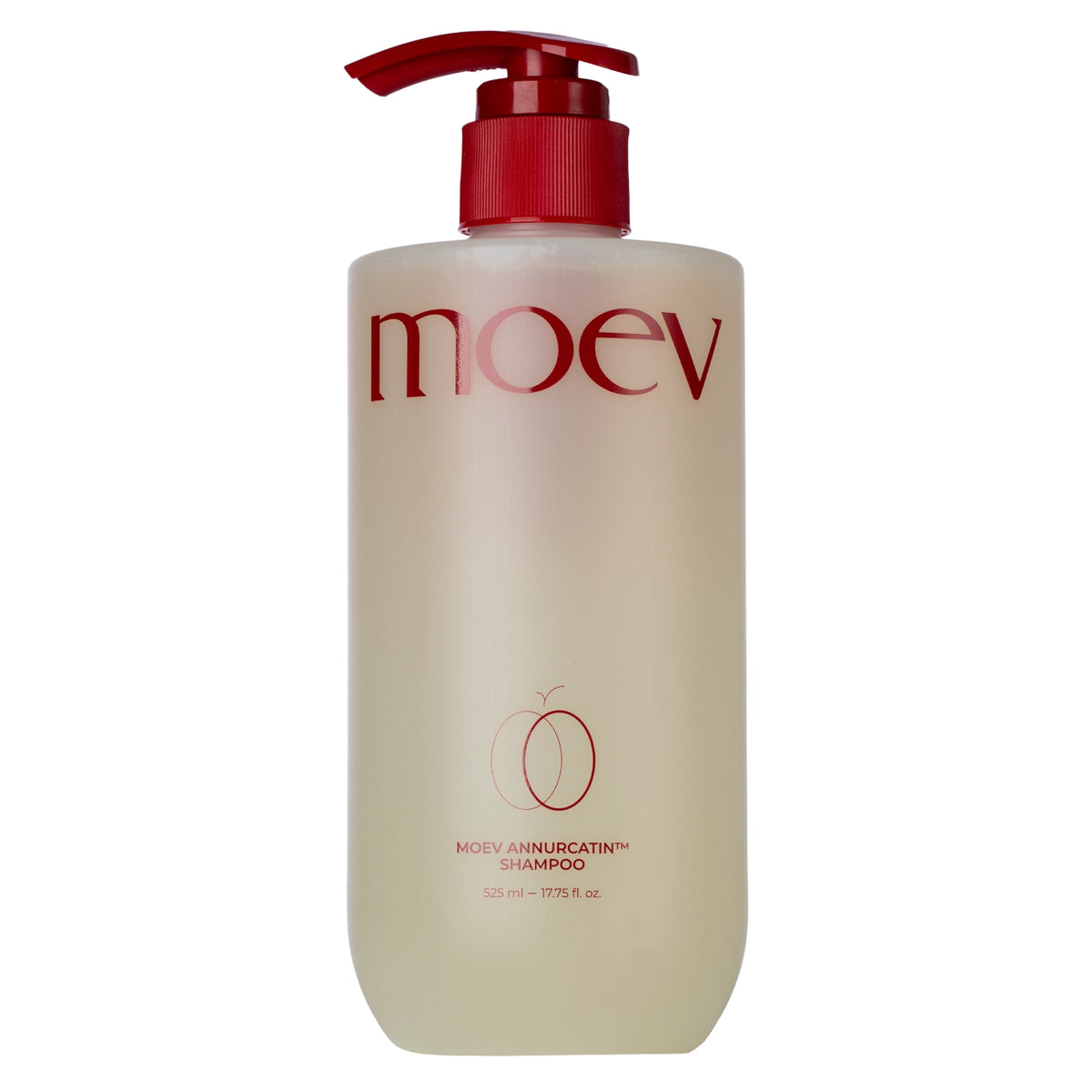 MOEV Annurcatin Shampoo 525 ml bottle with red pump on white background
