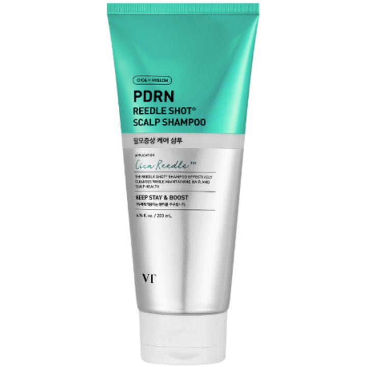 VT PDRN Reedle Shot Scalp Shampoo 200 ml tube on white background